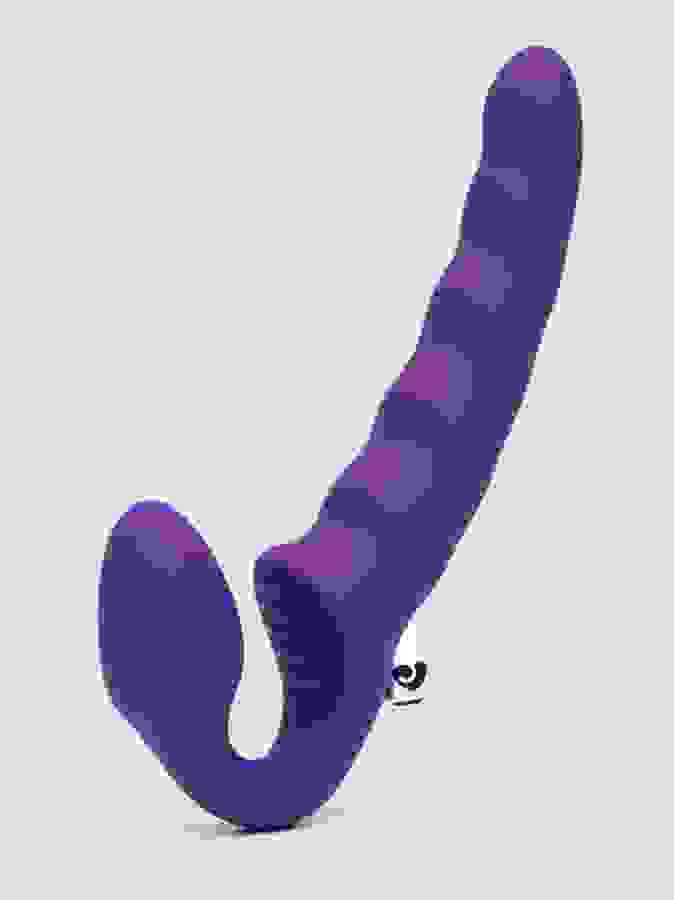 Lovehoney Deep Dive Posable Rechargeable Vibrating Strapless Strap-On, Purple, hi-res